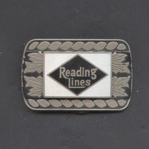 Vintage Reading Train Lines Belt Buckle Nice Shape